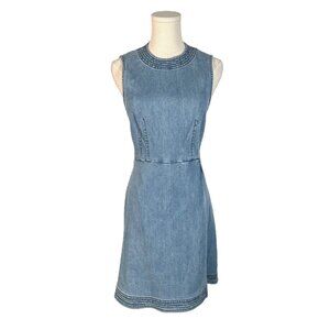 Lover the Label Sleeveless Faux Wrap Skirt Denim A-Line Dress Size 4